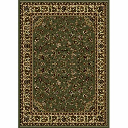 AURIC Castello Rectangular Sage Green Traditional Italy Area Rug; 5 ft. 5 in. W x 7 ft. 7 in. H AU2643503